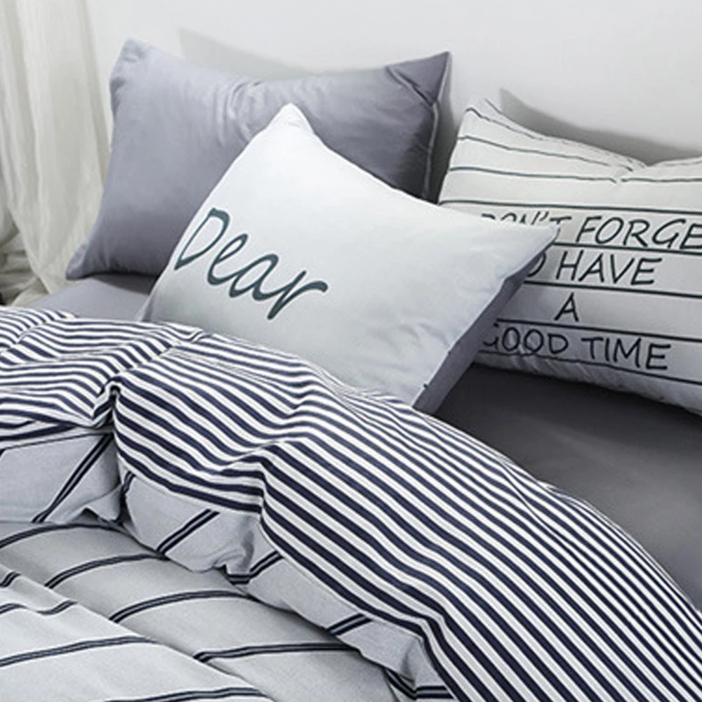 Elegant Bedding Set  Pillowcase Sheet Duvet Cover Sets Grey/Blue Bedding Set Cotton Queen/King Size Egyptian Cotton Bedding
