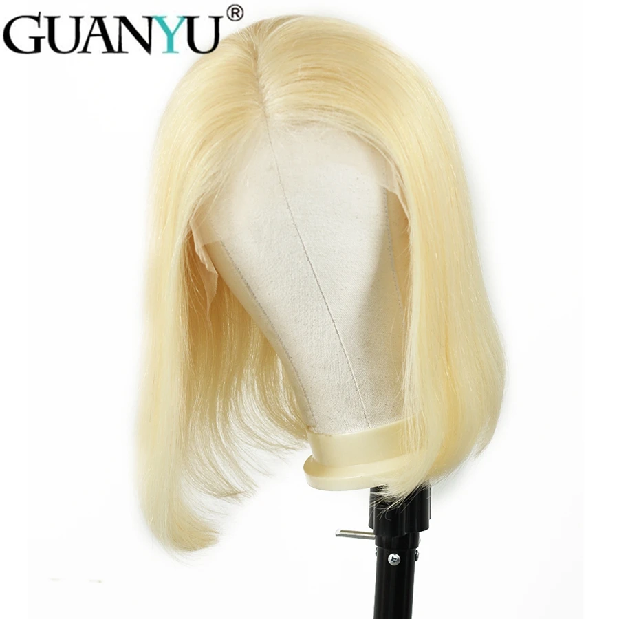 

150% Density 13*4 Lace Front Human Hair Wigs 613 Blonde Short Bob Straight Lace Wig Brazilian Remy Human Hair Pre plucked Guanyu