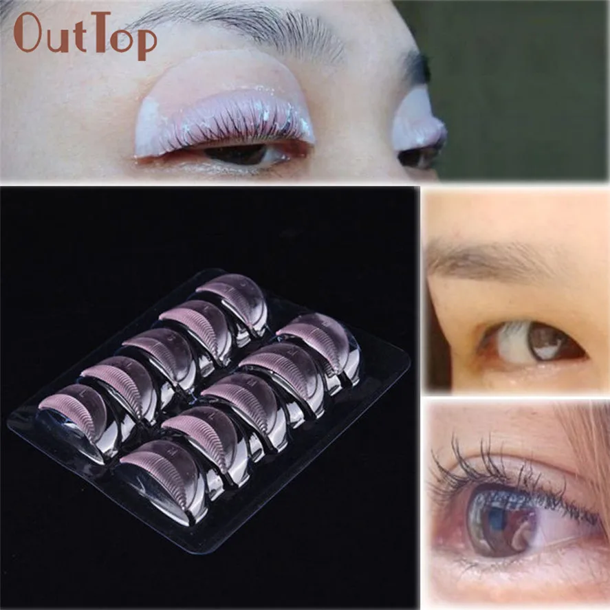 

OutTop Brand New 10PCS Silicone Gasket Eyelash Curler Curling Perming Kit Apply Eyelash Curling Fake Eyelash patches