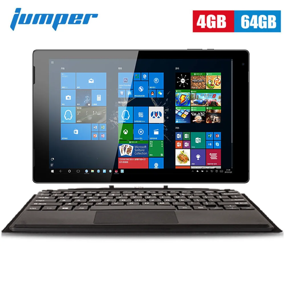 

Jumper EZpad 7 Tablet 2 in 1 Tablet PC 10.1'' Windows 10 Intel Cherry Trail Z8350 Quad Core 1.44GHz 4GB RAM 64GB eMMC ROM