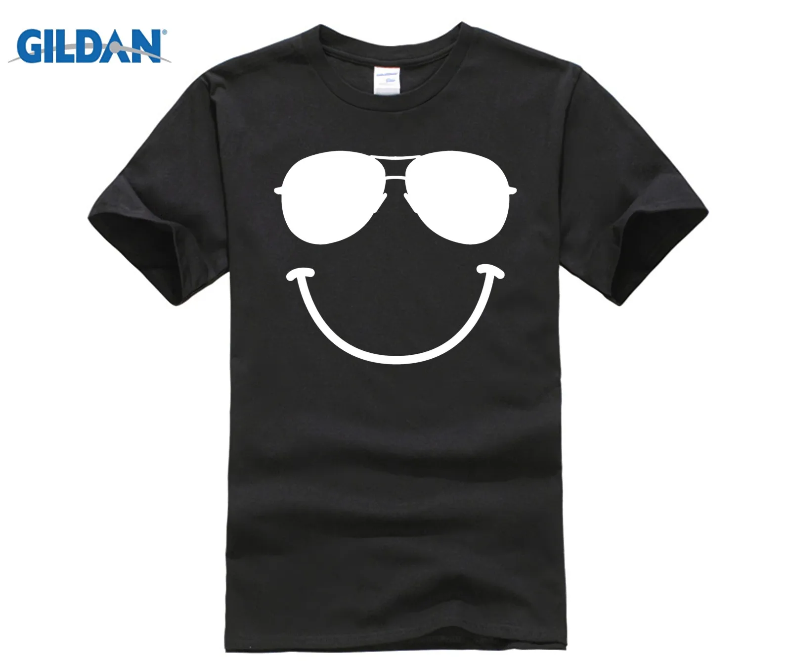 Smiley Face Sunglasses, DJ Festival Mens Funny T Shirt  New Arrival T-Shirt O-Neck Hipster T-shirts  New Short Sleeve
