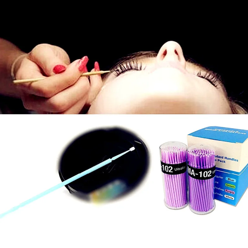 100pcs Eyelash Cleaning help extention Eyelash Curling thick