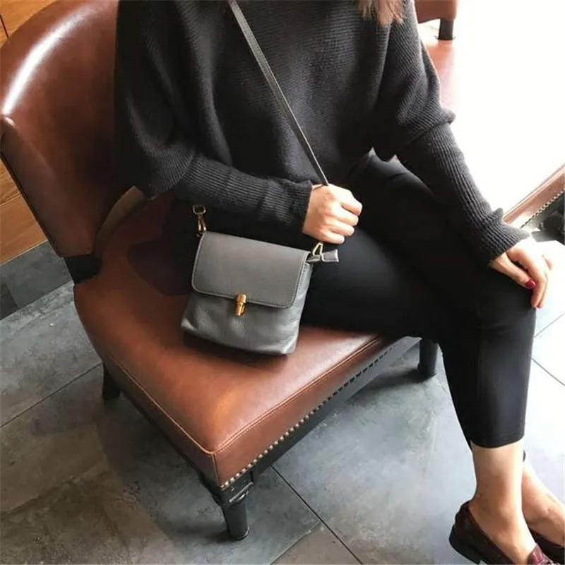 

2019 Real Leather Handbag Mini Square All-match Retro All-match Single Chain Cowhide Female Bag Tide Clutch Lady Shoulder Bag