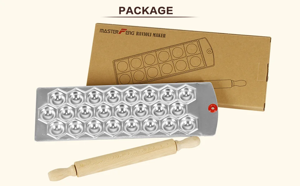 24 diamond italian ravioli tray with a rolling pin_05