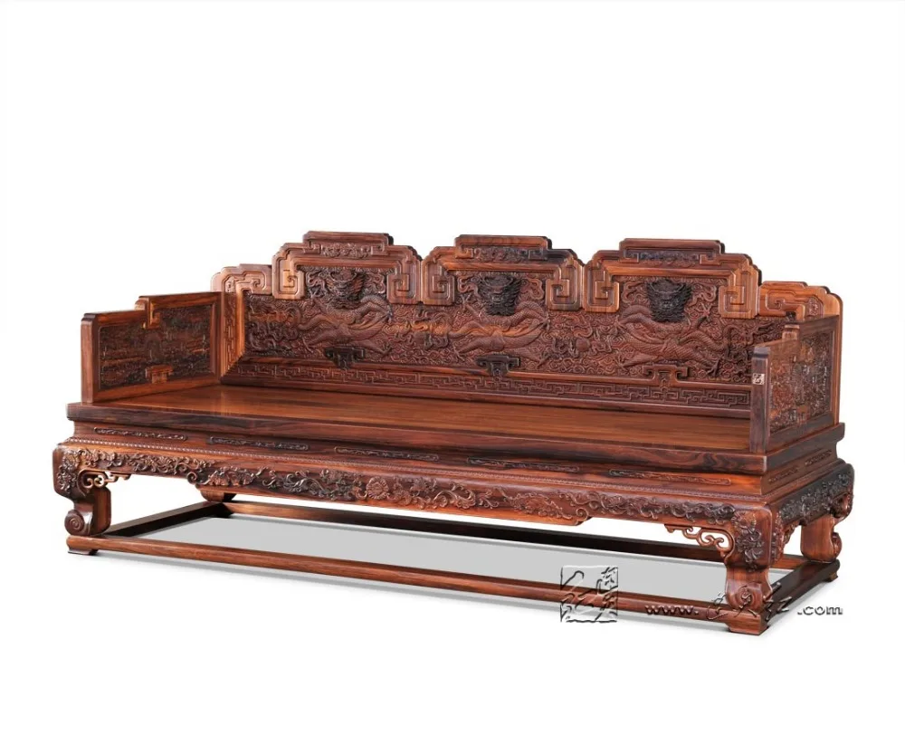 8-Pieces 1+2+3 Seat Sofa Bed Furniture Set Rosewood Home Luxury Chaise Office Drawing room Solid Wood Couch Antique Padauk Suite
