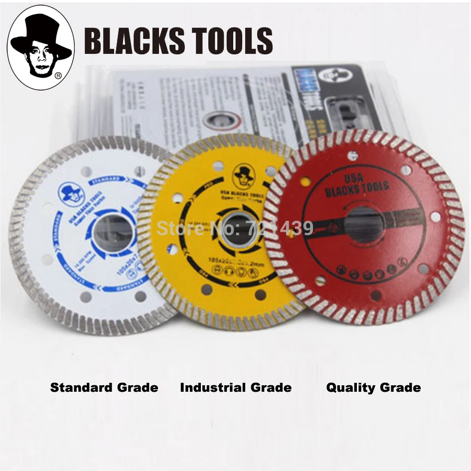 

1Pc 105mm Blacks tools 4 inches Diamond Hot Pressed Super Thin Turbo saw Blade cutting disc Tile marble Granite Grinding wheel