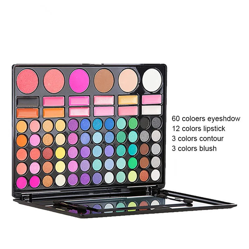 

Fashion eye makeup 78 color eyeshadow Earth color pearlescent matte eyeshadow lip gloss blush single layer makeup box set