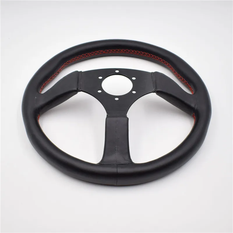 Volante de couro para carro Racing desempenho, tuning esportes colher, 14in