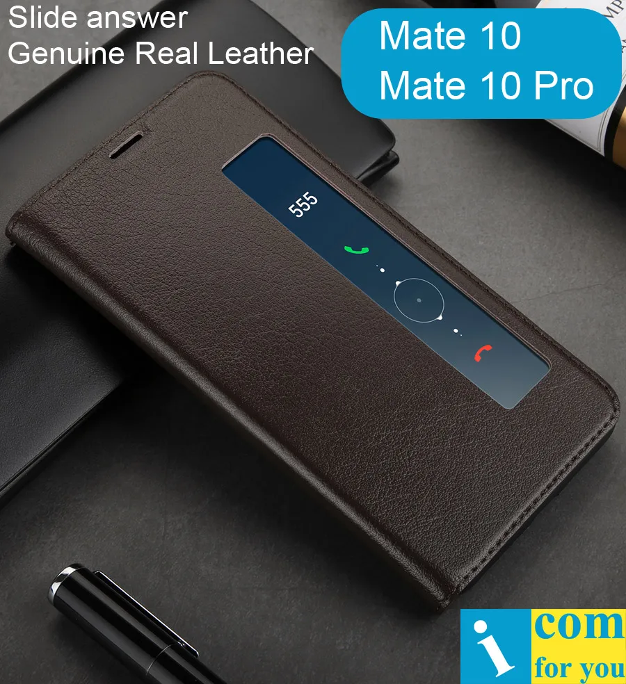

Genuine Real natural Cow Leather Cover Case For Huawei Mate 10 Pro