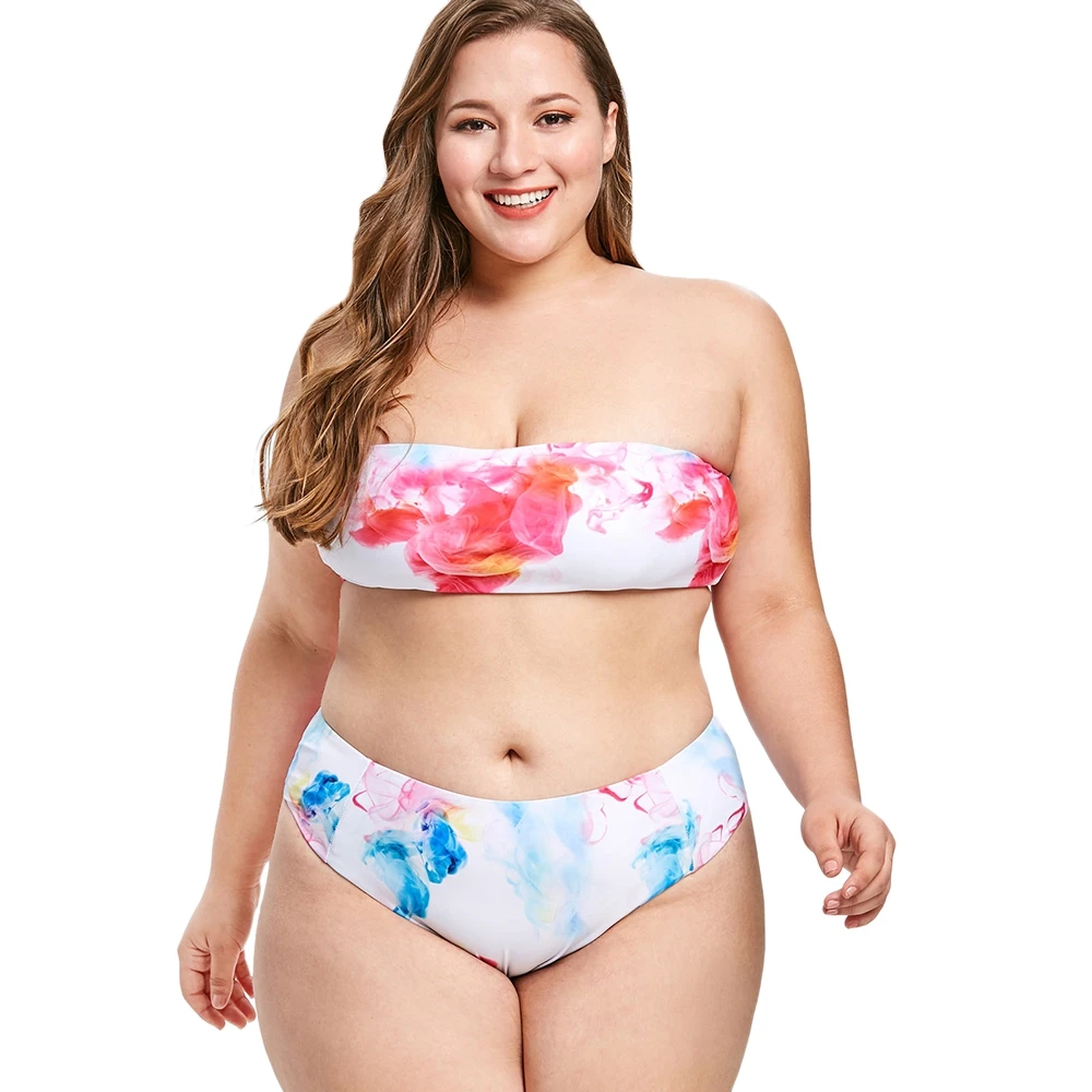 plus size strapless swimwear