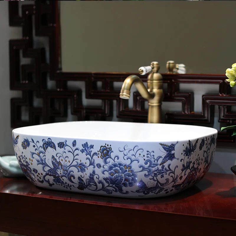 China Handmade Lavabo Ceramic Washbasin Europe Luxurious Artistic Bathroom Sink porcelain hand wash basin  (2)