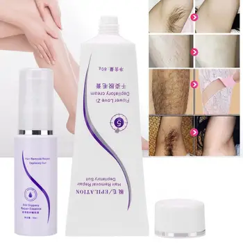 

Epilator 80g Unisex Depilatory Hair Removal Cream Paste for Body Leg Armpit Arm + 40ml Repair Essence Hair Removal Wax b