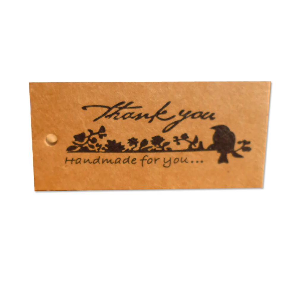 

Retro bird Thank you handmade Pendant Gift Box baking gift decorative label card