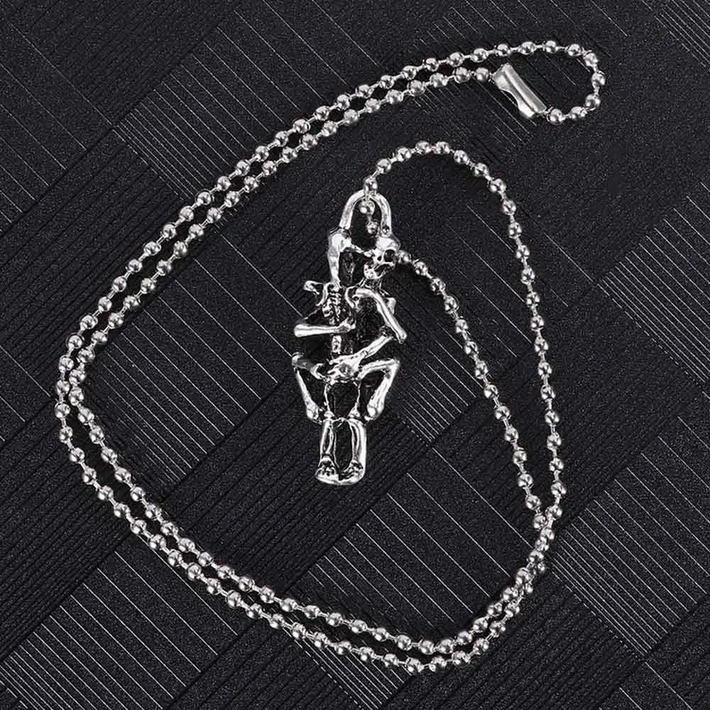 Stainless Steel Double Skull Pendant Chain cross Necklace for Men Infinity Tibet Silver Black jewelry New Arrival - Image 5