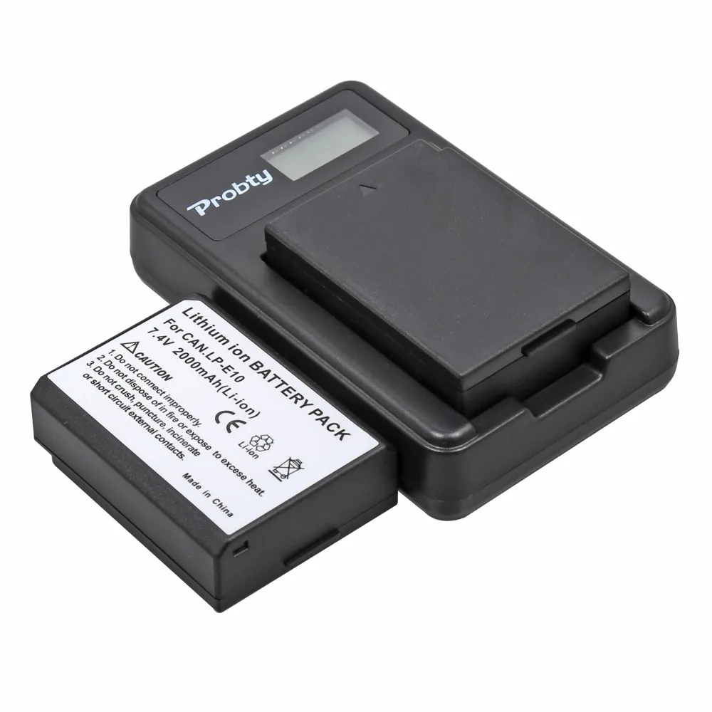 2 шт. LP-E10 LPE10 LP E10 батарея для камеры Bateria Batterie AKKU + ЖК-зарядное устройство Canon 1100D 1200D