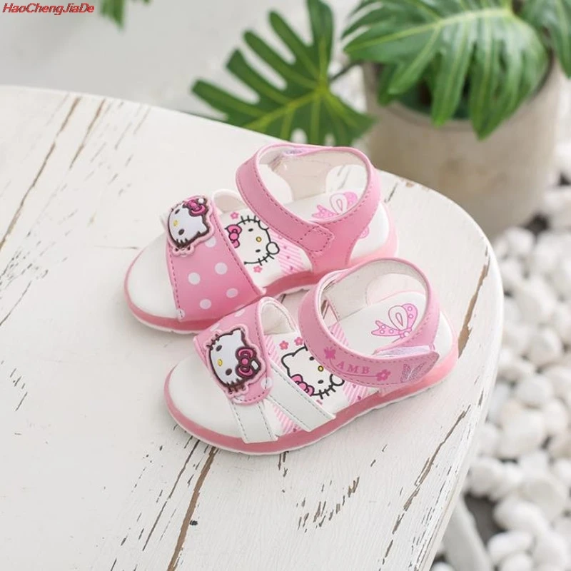 

HaoChengJiaDe New Brand Cute Casual Kids Shoes Hot Sales LED High Quality Children Sandals Fashion Lovely Girls Shoes Footwear