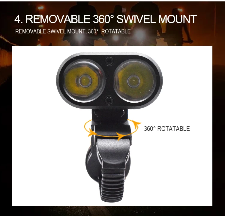 Clearance WOSAWE Bicycle Light USB Cycling Led Light Built-in Rechargeable Battery Flashlight Handlebar Mounting Lantern For A Bicycle 4