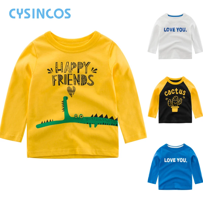 

Fashion Boys Long Sleeve T-shirt Kid Cartoon Animal Pattern Clothing Child Cotton Clothes Baby Casual Tops Tees Children T Shirt