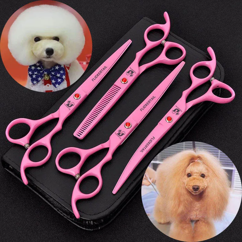 4pcs/set Pet Scissors 7 inch Professional Pet Dog Grooming Scissors