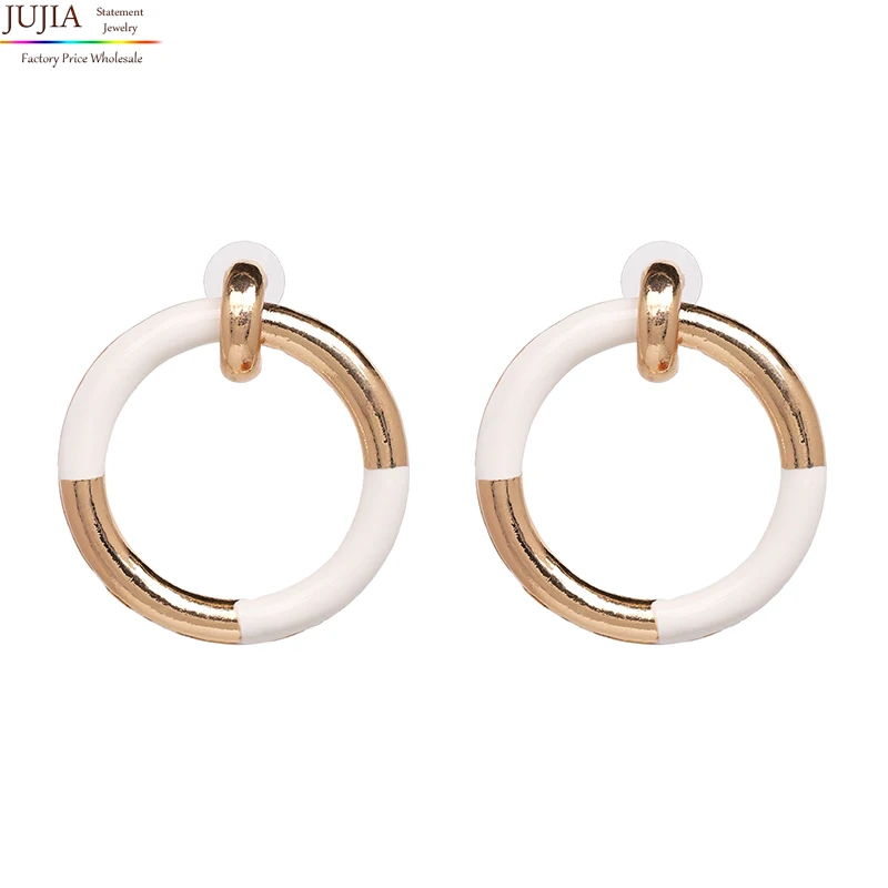

JUJIA 6 colors New Hot Jewelry good quality metal hoop earring Special Bohemia Big round Earrings for Women