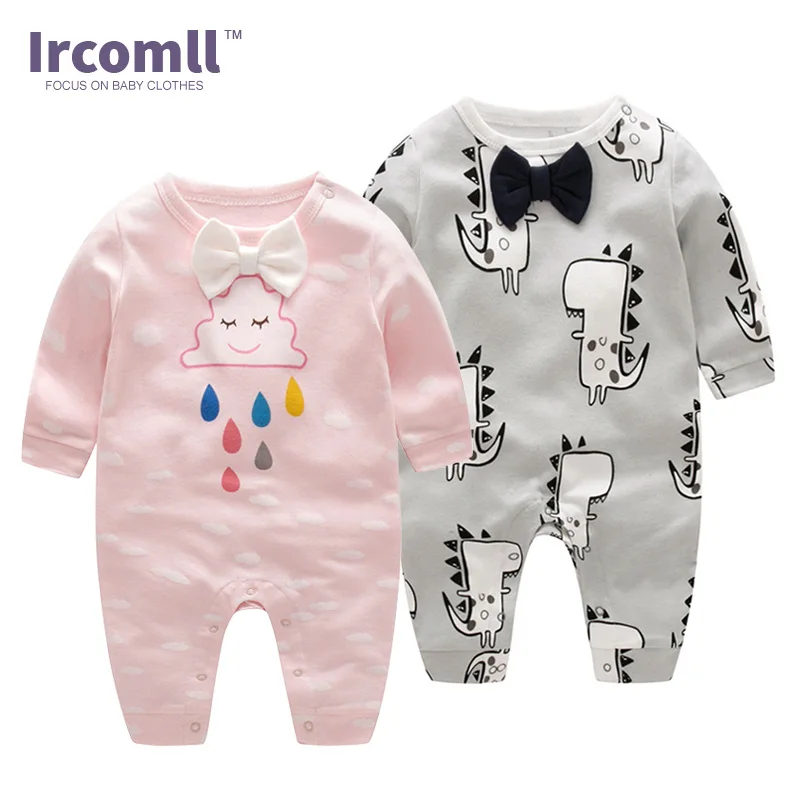 Ircomll/новая хлопковая одежда для новорожденных милый галстук с длинными рукавами
