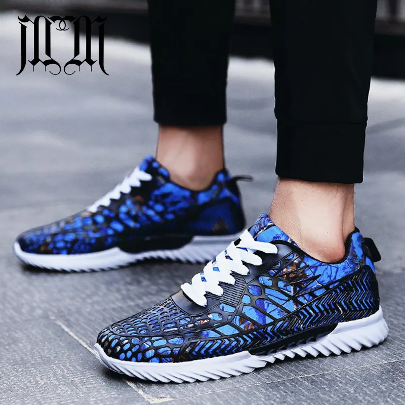

MUMUELI Black White 2019 Print Designer Casual Breathable Shoes Men High Quality Fashion Luxury Flat Adult Brand Sneakers Q30
