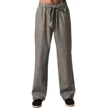 

Top Quality Gray Chinese Men's Kung Fu Trousers Cotton Linen Pants Wu Shu Clothing Size S M L XL XXL XXXL