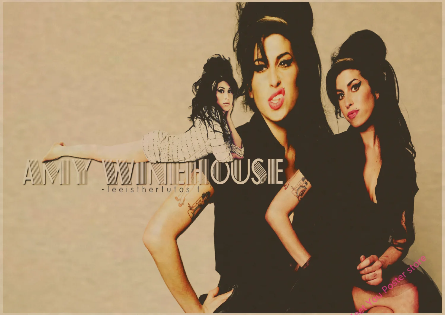 Музыкальный певец Amy Winehouse плакат печать на крафтовой бумаге постер в стиле ретро домашний Декор настенный художественный плакат комната декорация декор для стен