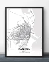 Cancun Guadalajara Merida Mexico City Monterrey Puebla City Tampico Tijuana Mexico Map Poster