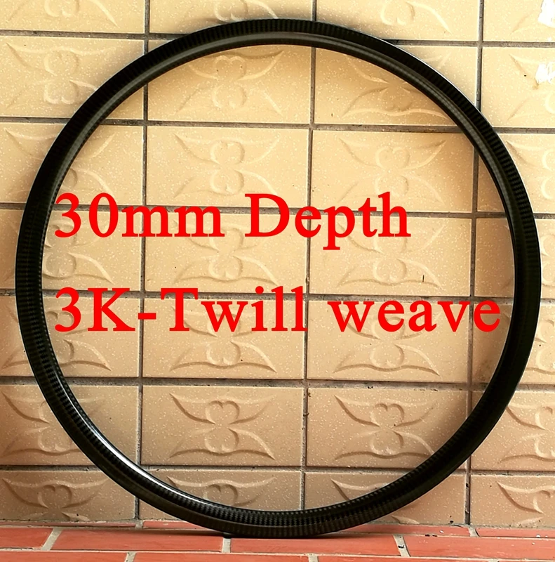 

3K Twill weave 700C Road bike 45 35 30mm carbon rim clincher wheels