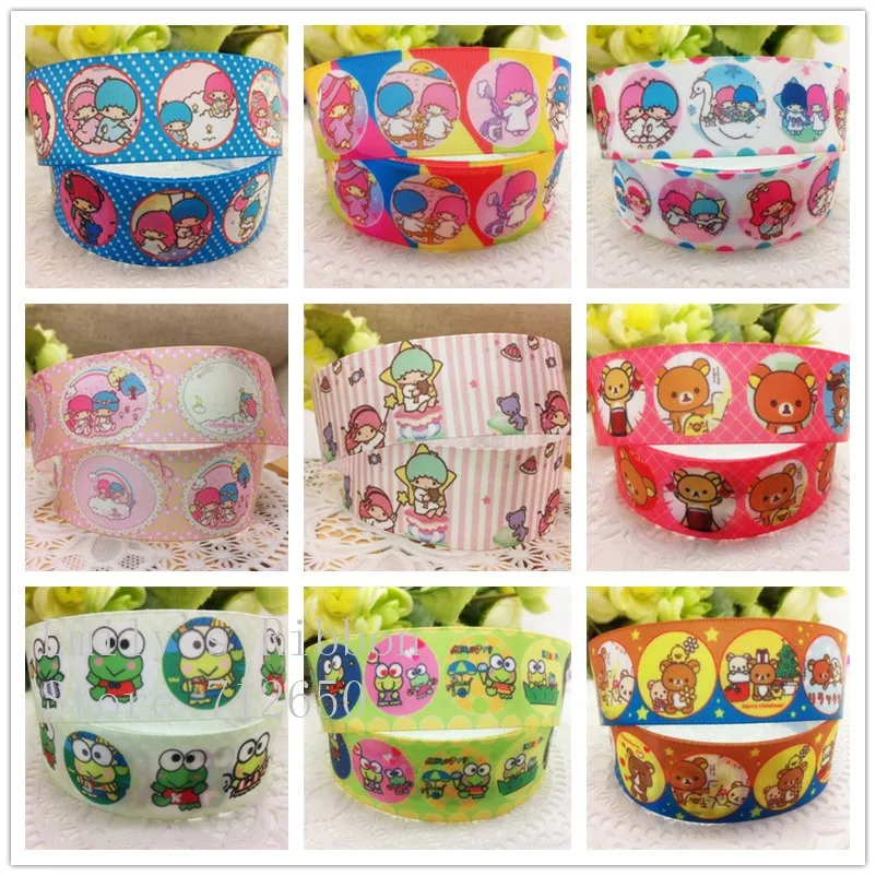 Satin Ribbon Printed cartoon image 1'' 25mm ribbon gift wrapping accessory hairbow garment diy 10 yards free shipping | Дом и сад