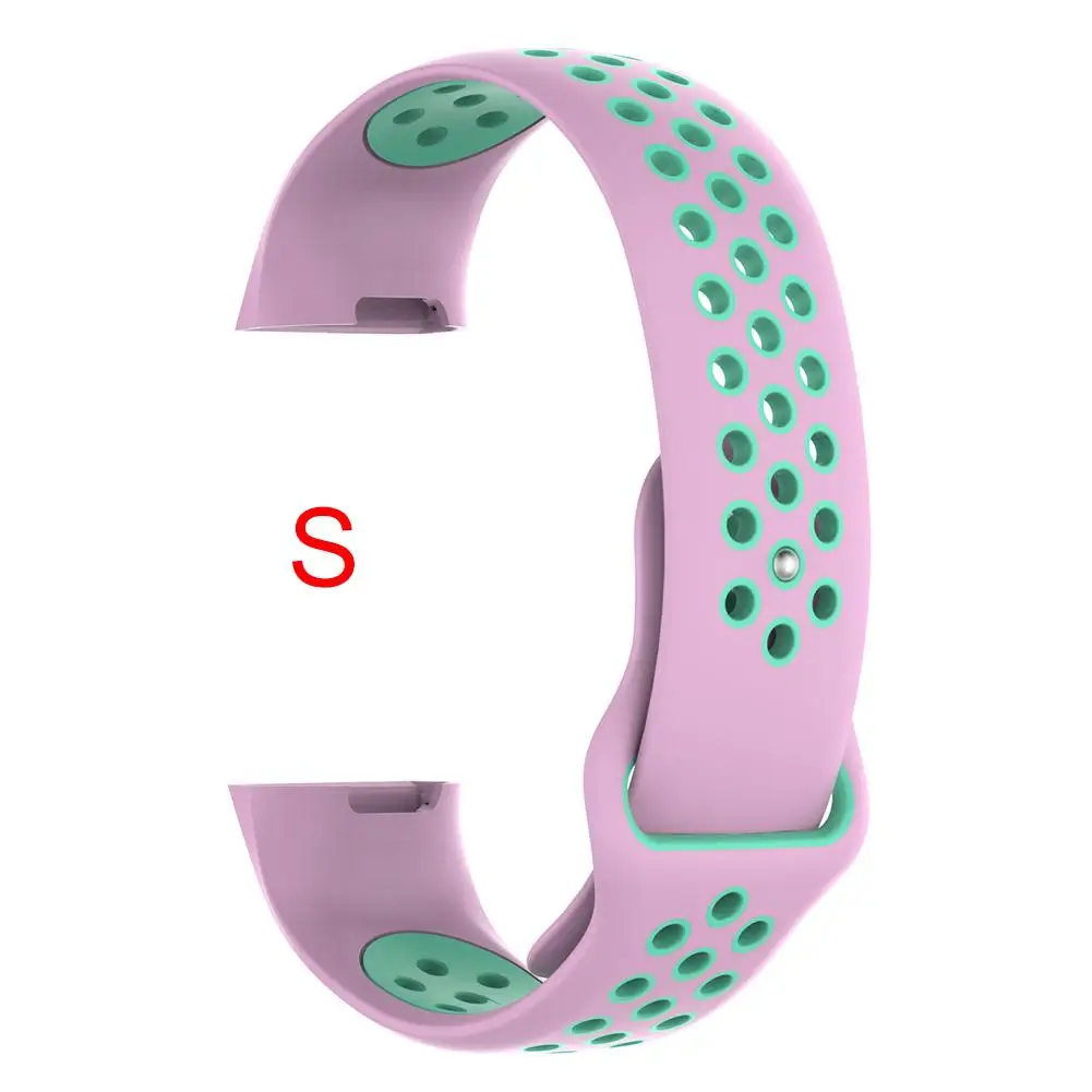 Сменный Ремешок Браслет мягкий силиконовый ремешок для часов Ремешок для Fitbit Charge 3 Band Charge 3 сердечного ритма Смарт-Аксессуары - Цвет: Pink Teal Blue