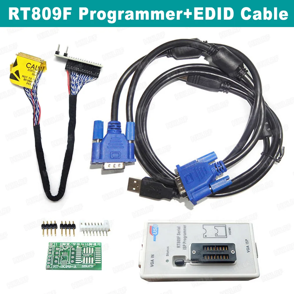 Горячая Распродажа RT809F ЖК-дисплей ISP программист с SOP8 Peb удлинитель Кабель EDID 1,8 V адаптер и все адаптеры