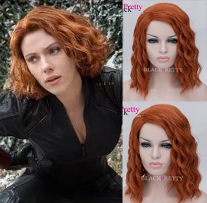 Vysokoe Kachestvo Mstiteli Chernaya Vdova Parik Pricheska Chernaya Vdova Mstiteli Alyans Korotkij Zolotisto Korichnevogo Cveta Vyushiesya Volosy Pushistye Hair Wigs In India Wig Remy Hairhair Sense Lace Front Wigs Aliekspress