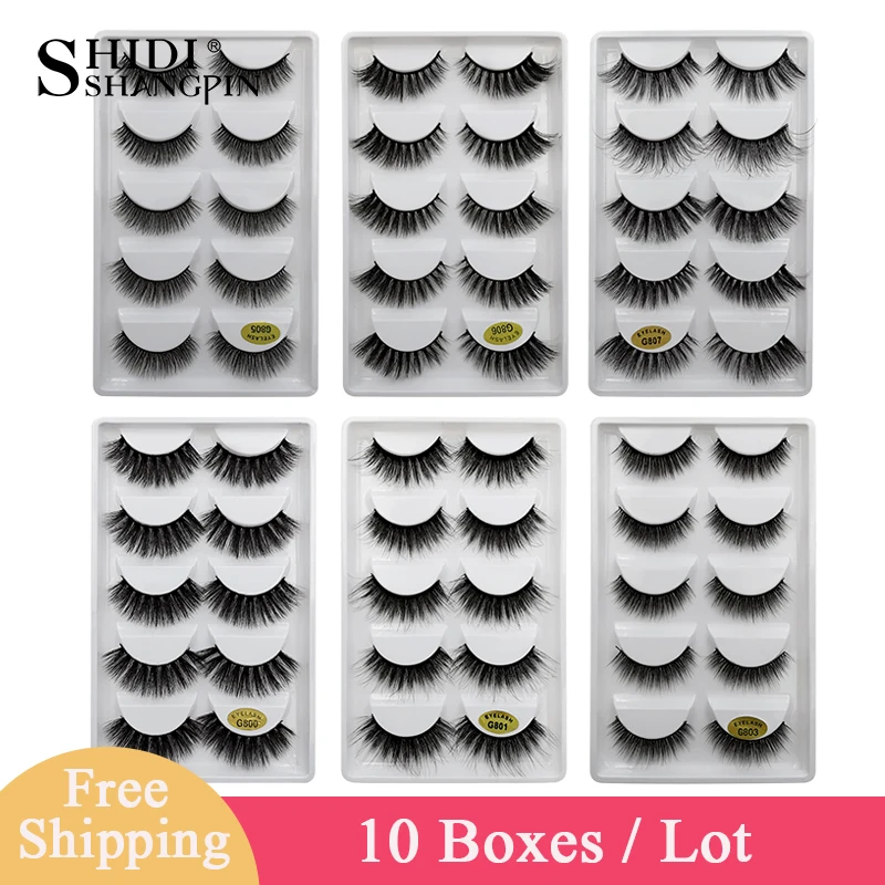 

YSDO 10 lots 3d mink lashes eyelash extension mink eyelashes 50 pairs cruelty free makeup false eyelashes wholesale cilios G8