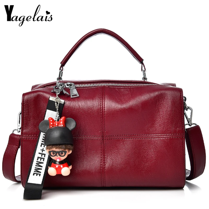

2019 New Casual Women PU Leather Bags Zipper Hasp Single Shoulder Crossbody Bags Soft Fashion Beading Womens Handbags Big Totes