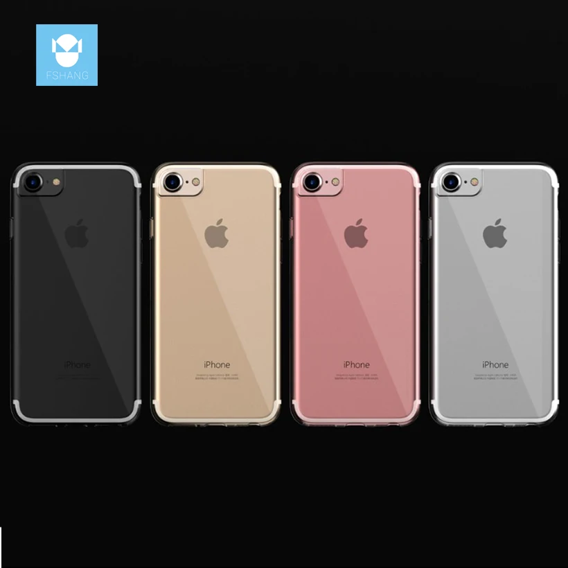 FSHANG for iphone 6 6S Case Silicone Black Transparent TPU