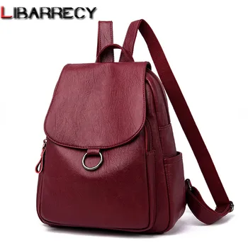 

2019 Women Anti-theft Leather Backpacks Female Travel Shoulder Bag Mochilas Women Backpack School Bags for Girls Casual Daypacks