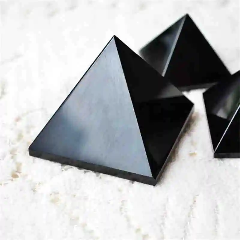 

A++Top quality Natural obsidian nunatak pyramid femh shui decoration apotropaic Healing Pyramid