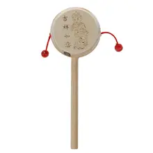 Китайская старая деревянная погремушка барабанная игрушка для детей