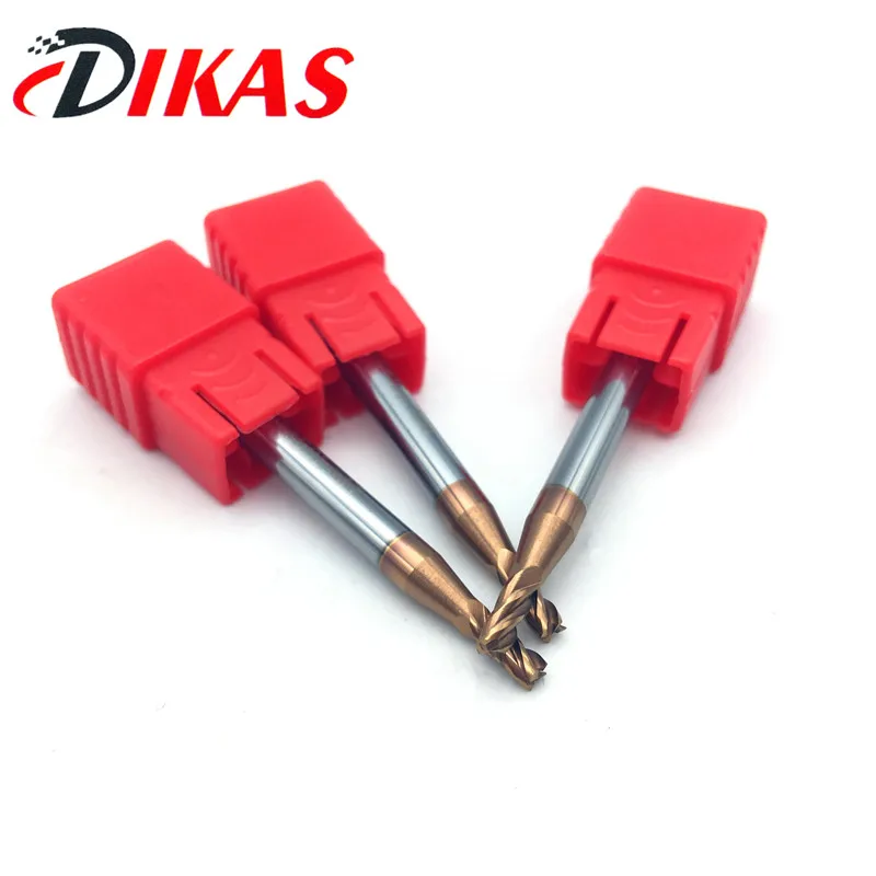 

Dikas 55HRC d2.5*8L*D4*50L*4F material Carbide Square Flatted End Mill 2.5mm coating nano use for High-speed milling machine