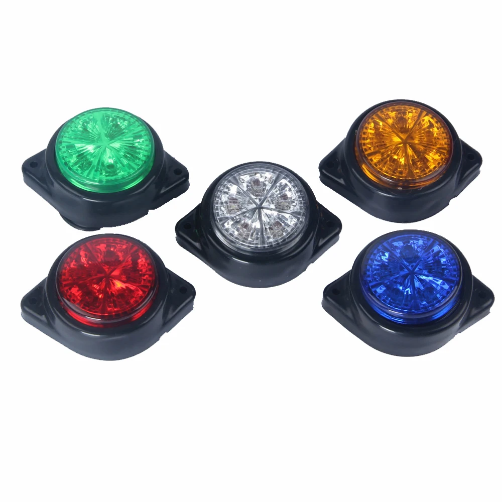 

1Pcs 5LED Car Door Side Lamp Round Clearance Side Marker Light for 24V Truck Trailer Lorry Warning Light