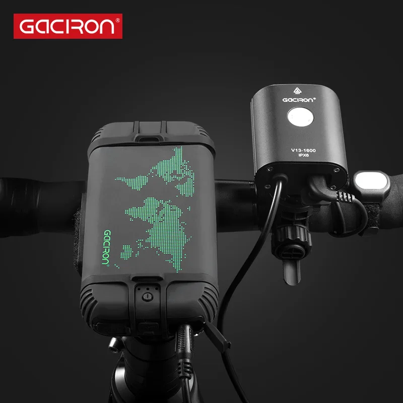 Передняя фара для велосипеда раздельного типа Gaciron V13 IPX6 водонепроницаемая 1600
