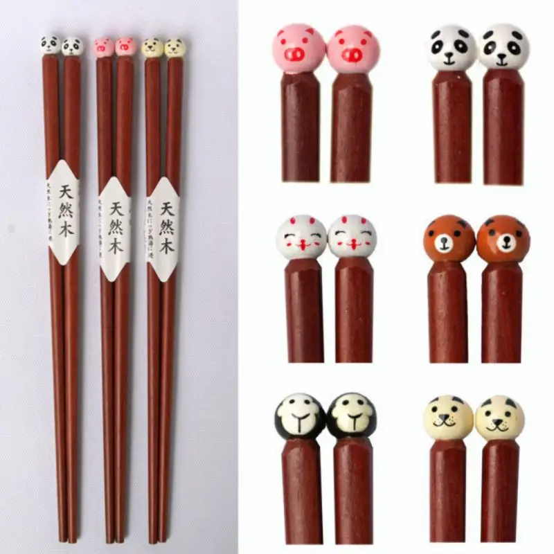 

1 Pair Cartoon Chopsticks Learning Training Chinese Natural Chopstick for Kids Children Easy Use Learning Tableware