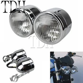 

Motorcycle Dominator Dual Twin Headlight Front Lamp Streetfighter Dirt Bike For Suzuki RM250 Yamaha WR450F KTM EXC Honda CB600