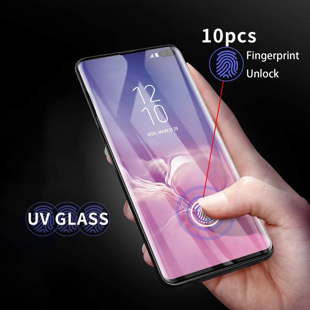 UV Tempered Glass For Samsung Galaxy S20 ULTRA S8 S9 S10 PLUS Screen Protector NOTE 20 S21 Film Curved Liquid Glue Full Cover