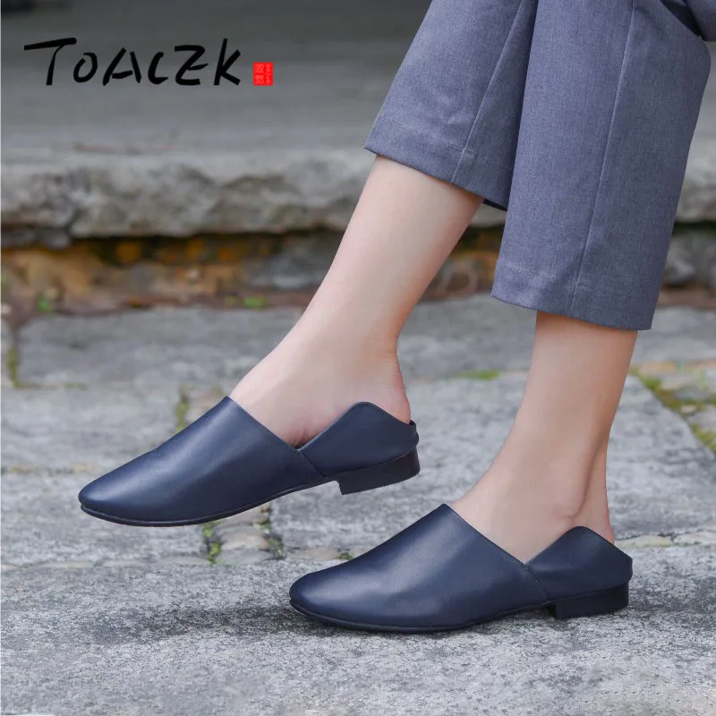 

Handmade leather women's shoes flat-bottomed comfort casual sandals with art women's shoes