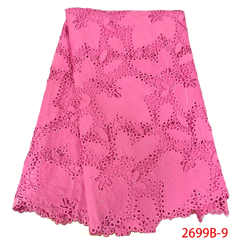 

Nigerian Cord Lace Fabric Milk Silk Water Soluble Dress Material Stones 2019 African High Quality Guipure Lace Fabric XY2699B-7