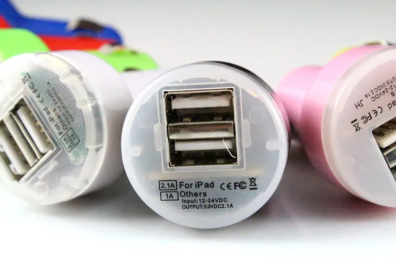 200 шт. много Dual usb порт автомобильное зарядное устройство 2.1A+ 1A автомобильное зарядное устройство для iphone 3 4 5 6 для samsung для htc xiaomi