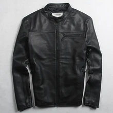 Avirexmen Мужская мода Натуральная кожа куртка из натуральной овечьей кожи стройная фигура кожаная куртка Мужская Весна Повседневная байкерская куртка мужской